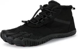 Barefoot Shoes Fur Lined Winter Mens Wide Toe Box Trail Runner Women Zero Drop Sole High top Walking Shoes Minimalist Outdoor Hiking Trekking Boots Sneakers