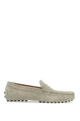 beige suede driving moccasin for men with rubber sole XXM22L00010RE0 SAFARI CHIARO