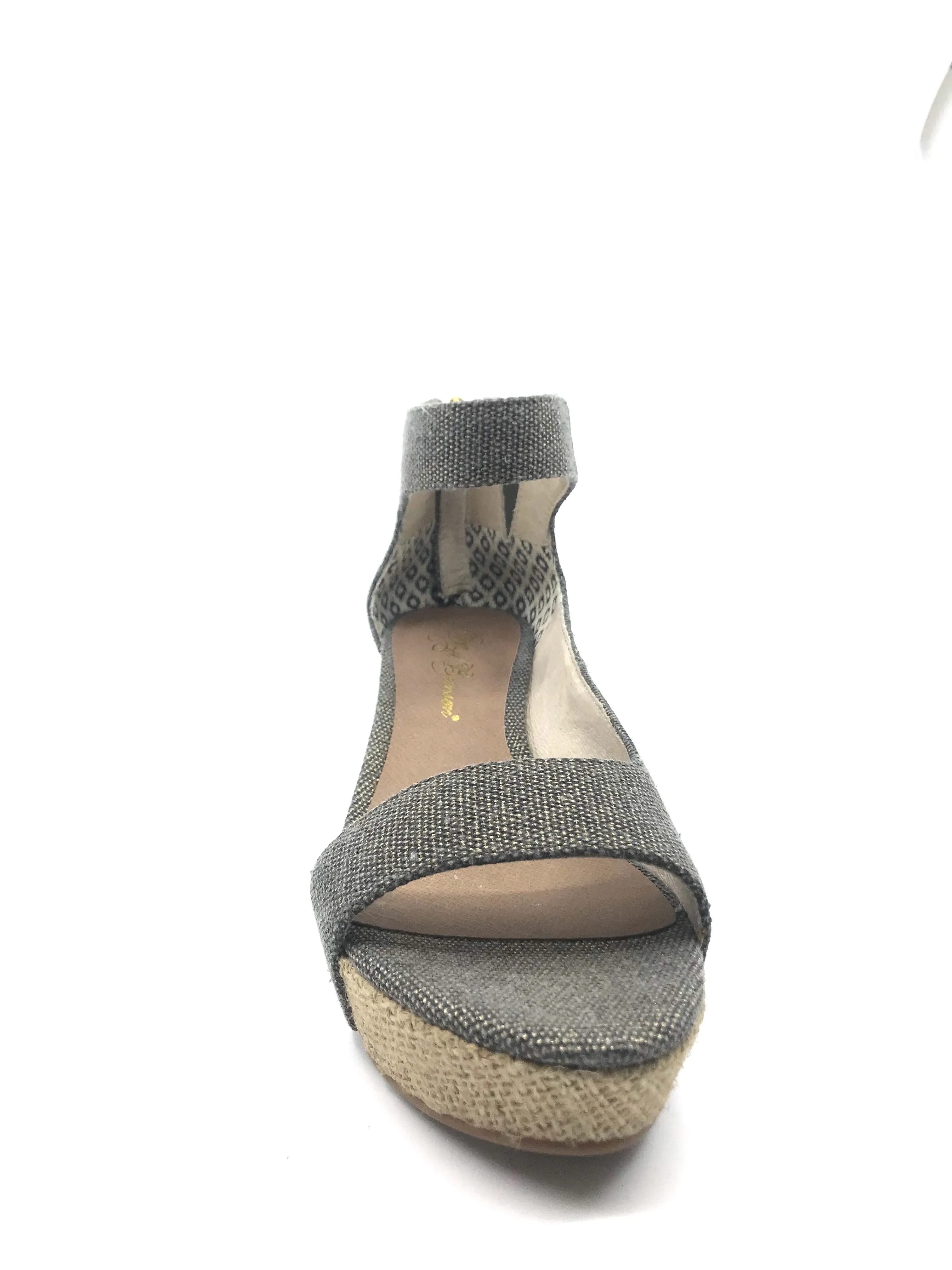 Charlie Black Gold Canvas Matt Bernson Wedge Sandal
