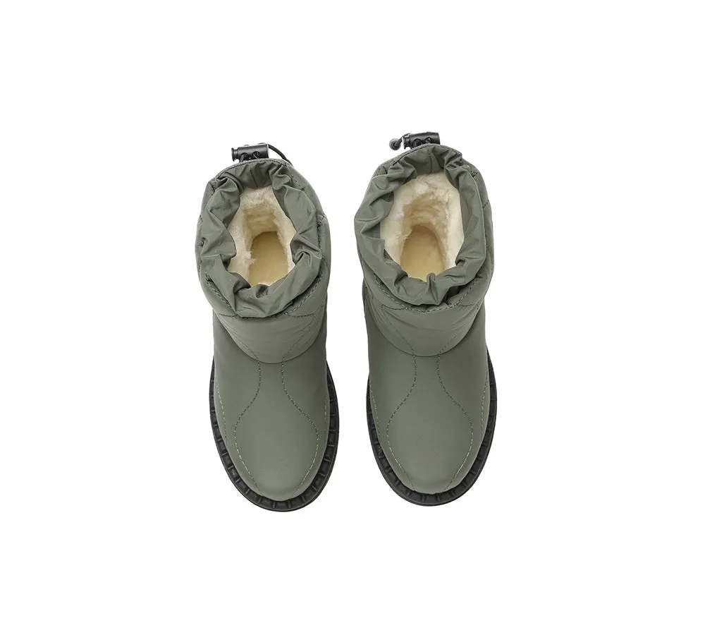 EVERAU® UGG Boots Kids Sheepskin Wool Waterproof Drawstring Sonita