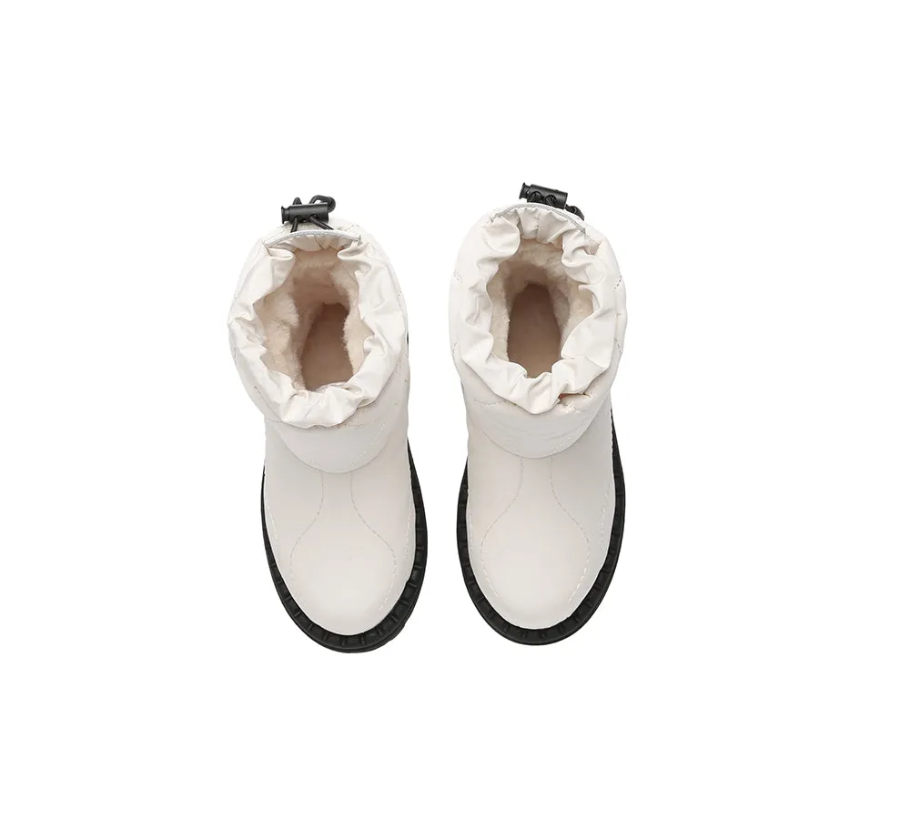 EVERAU® UGG Boots Kids Sheepskin Wool Waterproof Drawstring Sonita