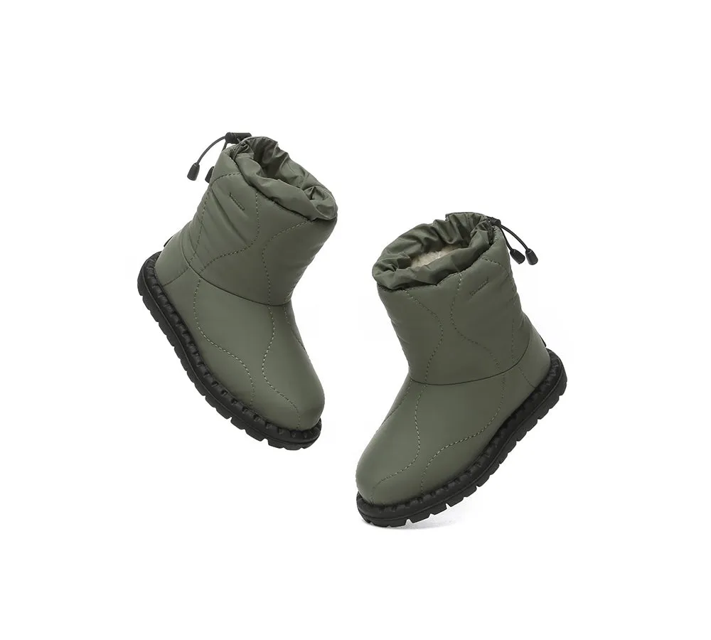 EVERAU® UGG Boots Kids Sheepskin Wool Waterproof Drawstring Sonita