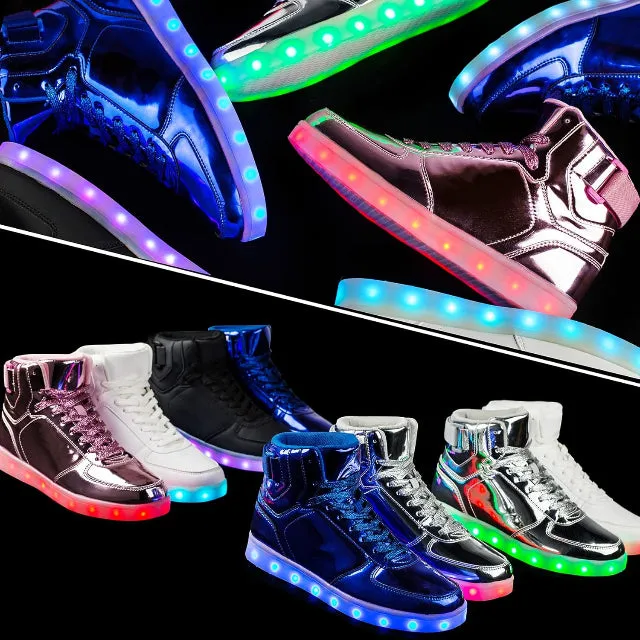 High Top USB Rechargeable Glowing Luminous Shoes for Men