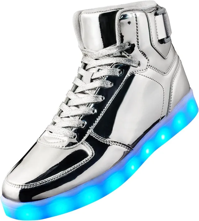 High Top USB Rechargeable Glowing Luminous Shoes for Men