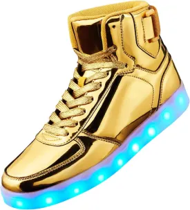High Top USB Rechargeable Glowing Luminous Shoes for Men