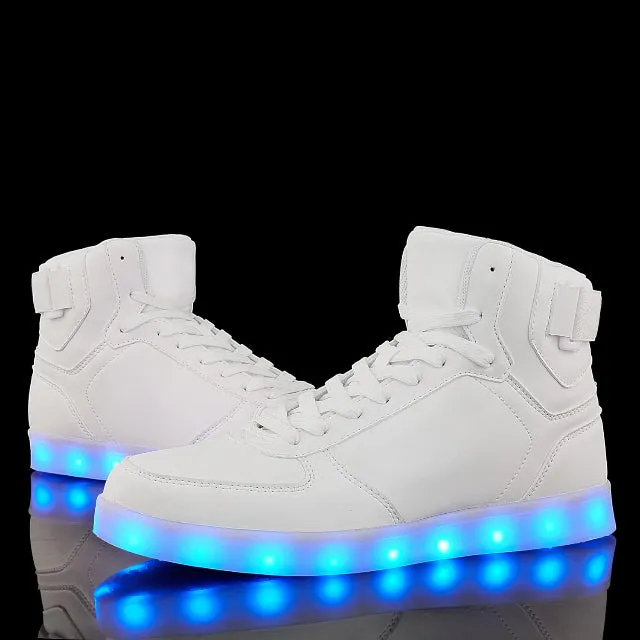 High Top USB Rechargeable Glowing Luminous Shoes for Men