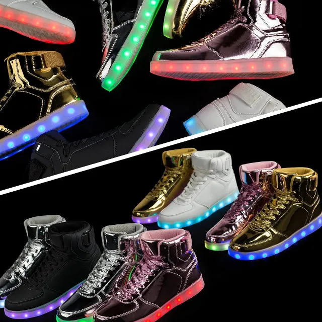 High Top USB Rechargeable Glowing Luminous Shoes for Men