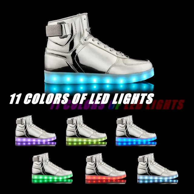High Top USB Rechargeable Glowing Luminous Shoes for Men