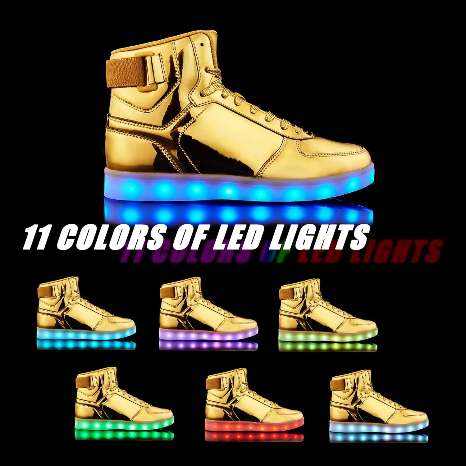 High Top USB Rechargeable Glowing Luminous Shoes for Men