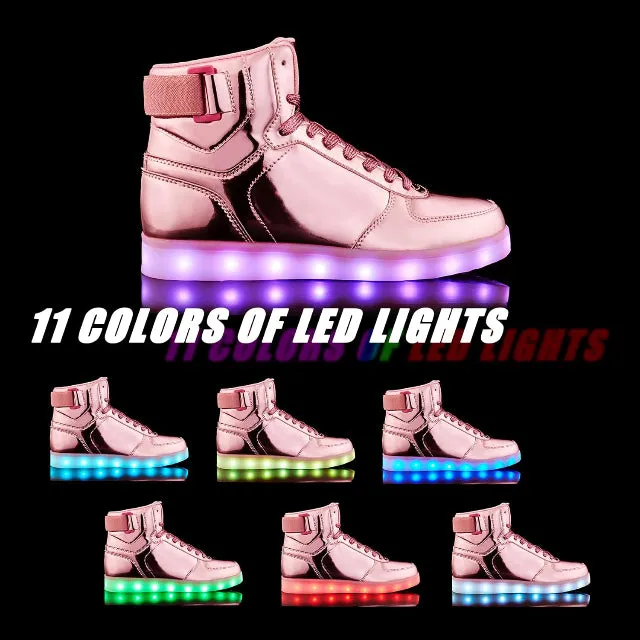 High Top USB Rechargeable Glowing Luminous Shoes for Men
