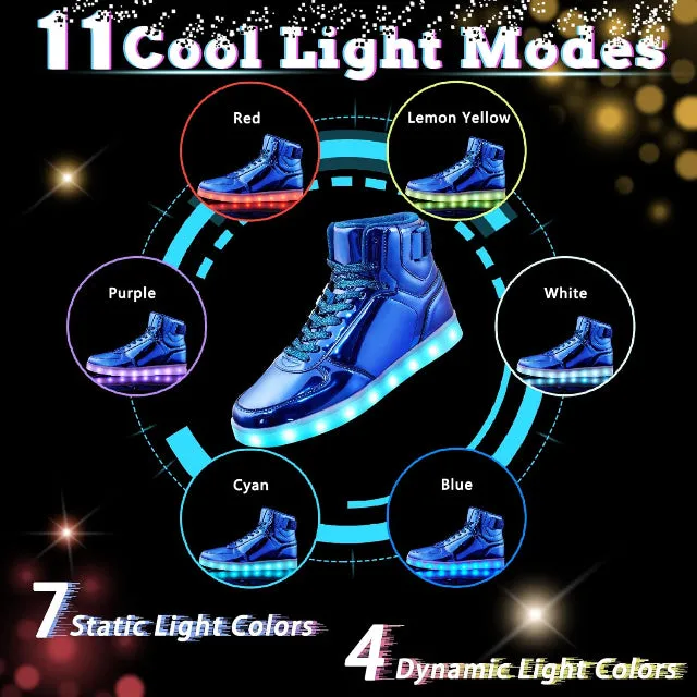 High Top USB Rechargeable Glowing Luminous Shoes for Men