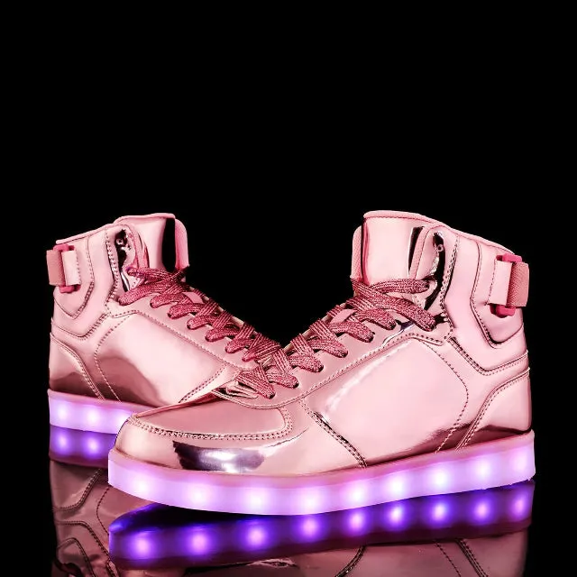 High Top USB Rechargeable Glowing Luminous Shoes for Men