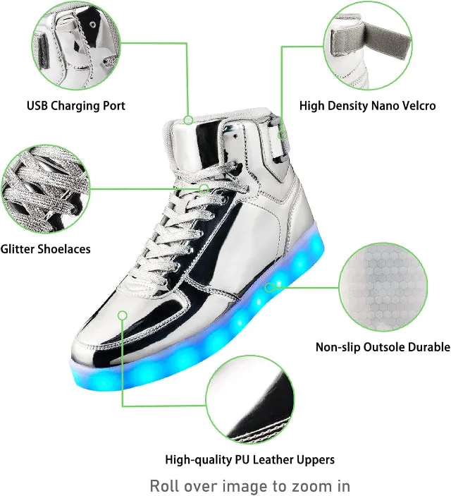 High Top USB Rechargeable Glowing Luminous Shoes for Men