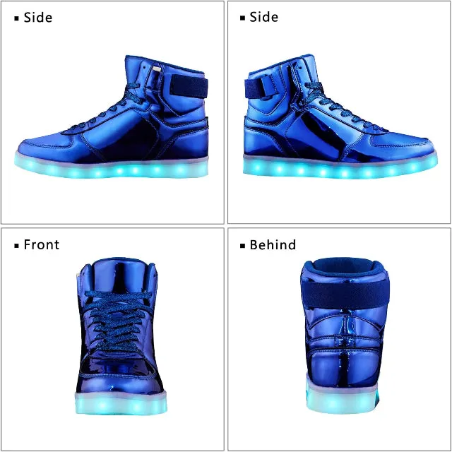 High Top USB Rechargeable Glowing Luminous Shoes for Men