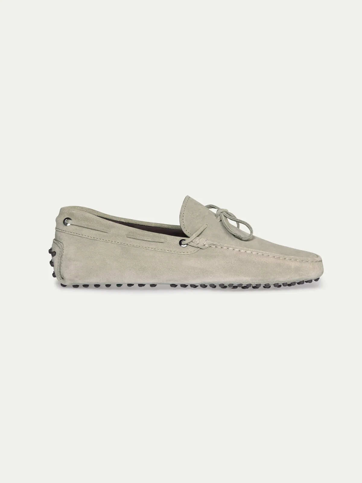 Light Grey Suede Ophelia Driving Loafers - AW24
