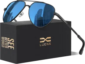 LUENX Aviator Sunglasses for Men Women Polarized Trendy Sun Shades UV 400 Protection