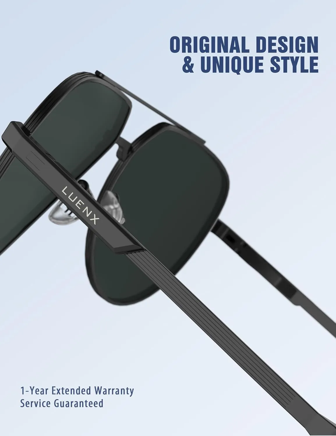 LUENX Aviator Sunglasses for Men Women Polarized Trendy Sun Shades UV 400 Protection