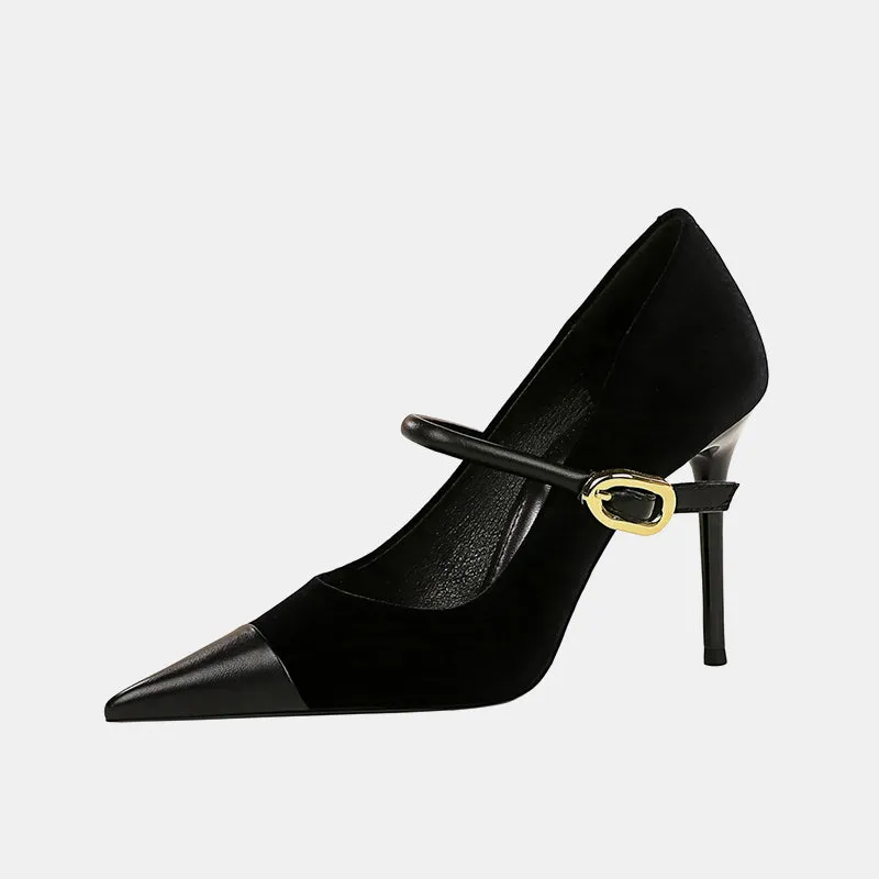 Matthiola Suede Buckle Pumps