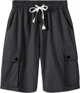 Msmsse Women's Cargo Hiking Shorts Soft Casual Lightweight Sports Knee Length Summer Shorts