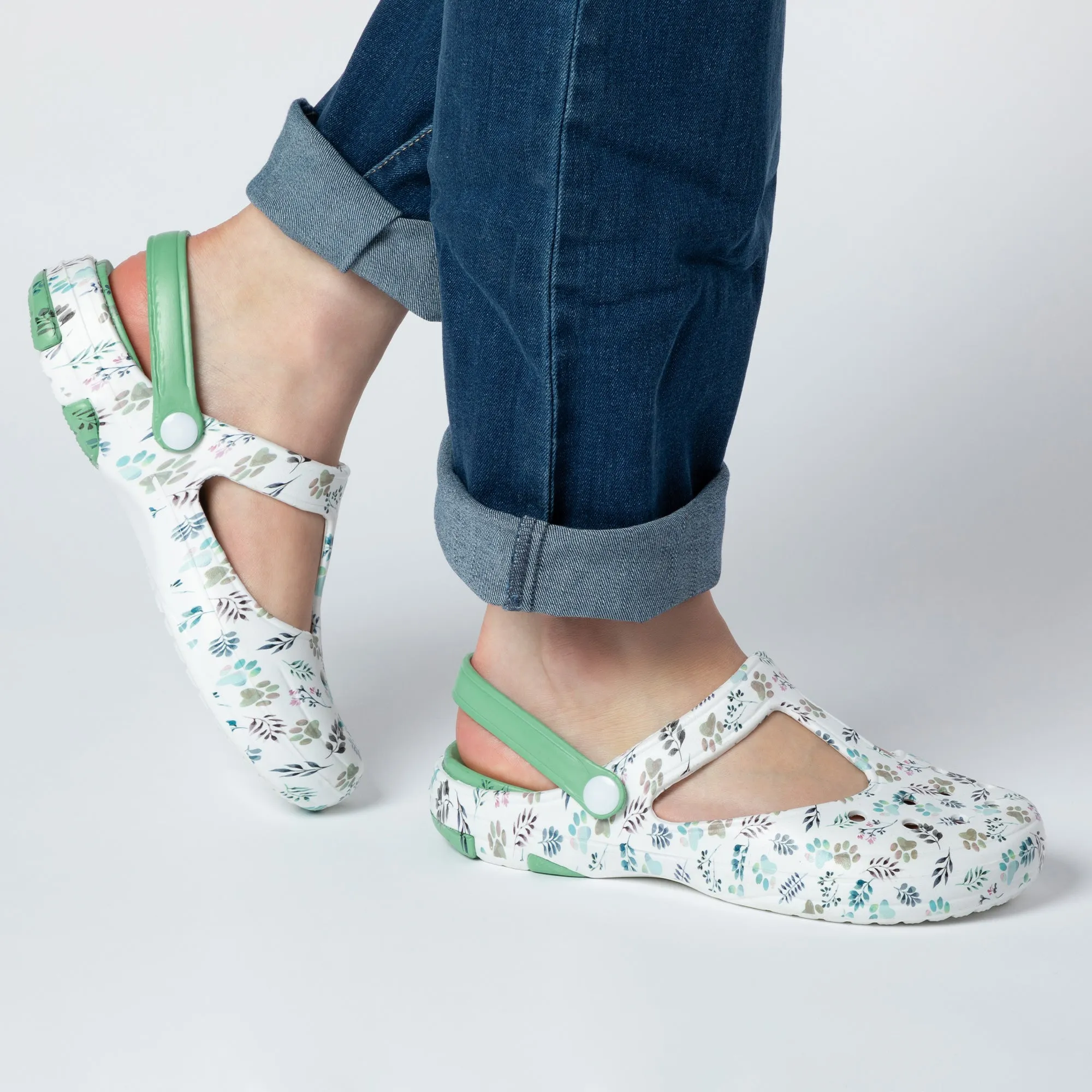 Multicolored Mary Jane Clogs