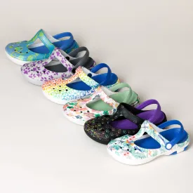 Multicolored Mary Jane Clogs