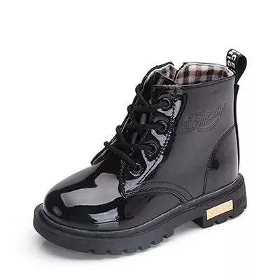 New Children Shoes Size 21-37  Leather Waterproof Winter Boots
