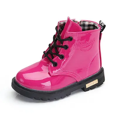 New Children Shoes Size 21-37  Leather Waterproof Winter Boots