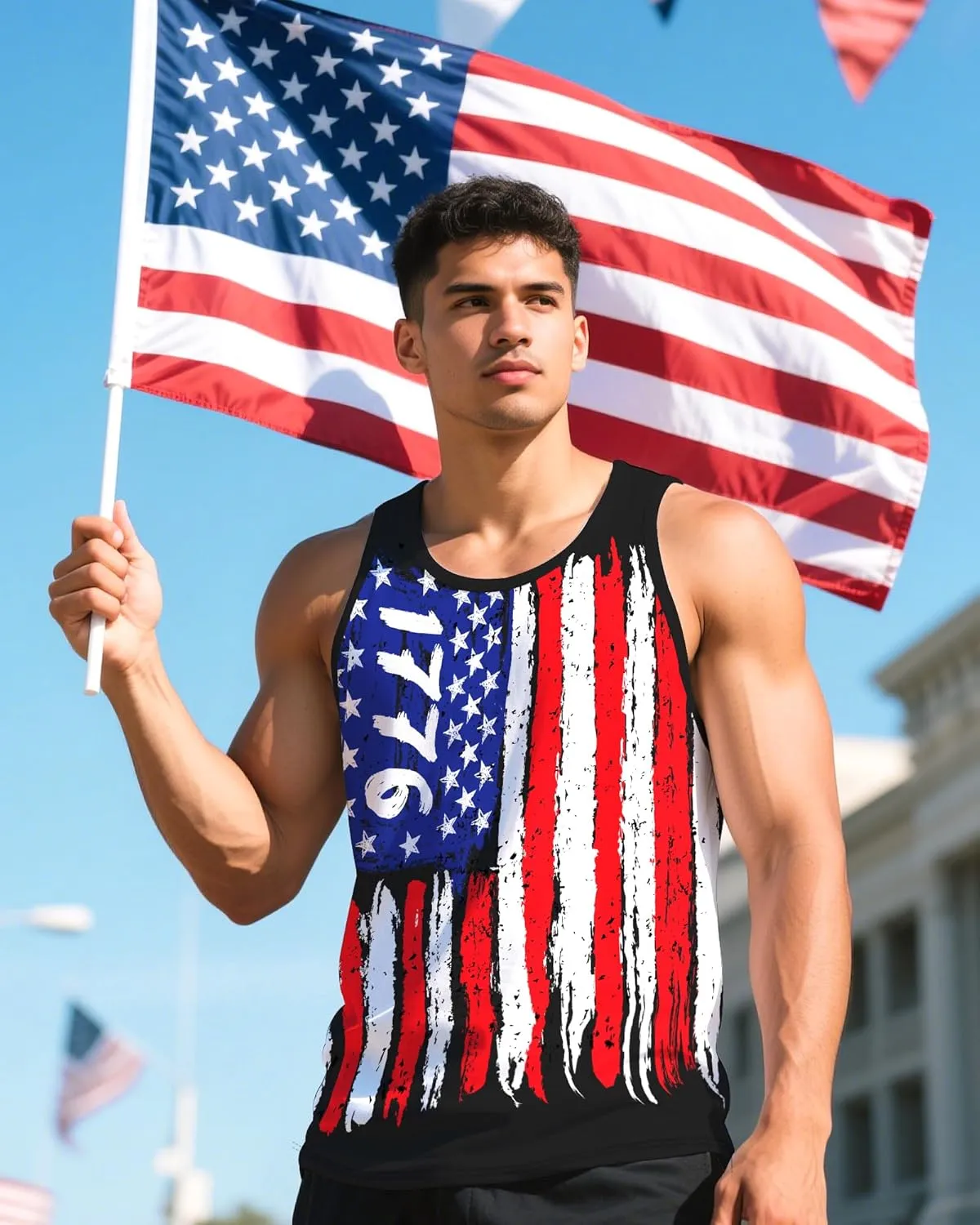 Nidoul Mens Beach Tank Tops Summer Graphic Palm Tree Sleeveless Shirts for Men Vacation Gym Running Workout Tank Top