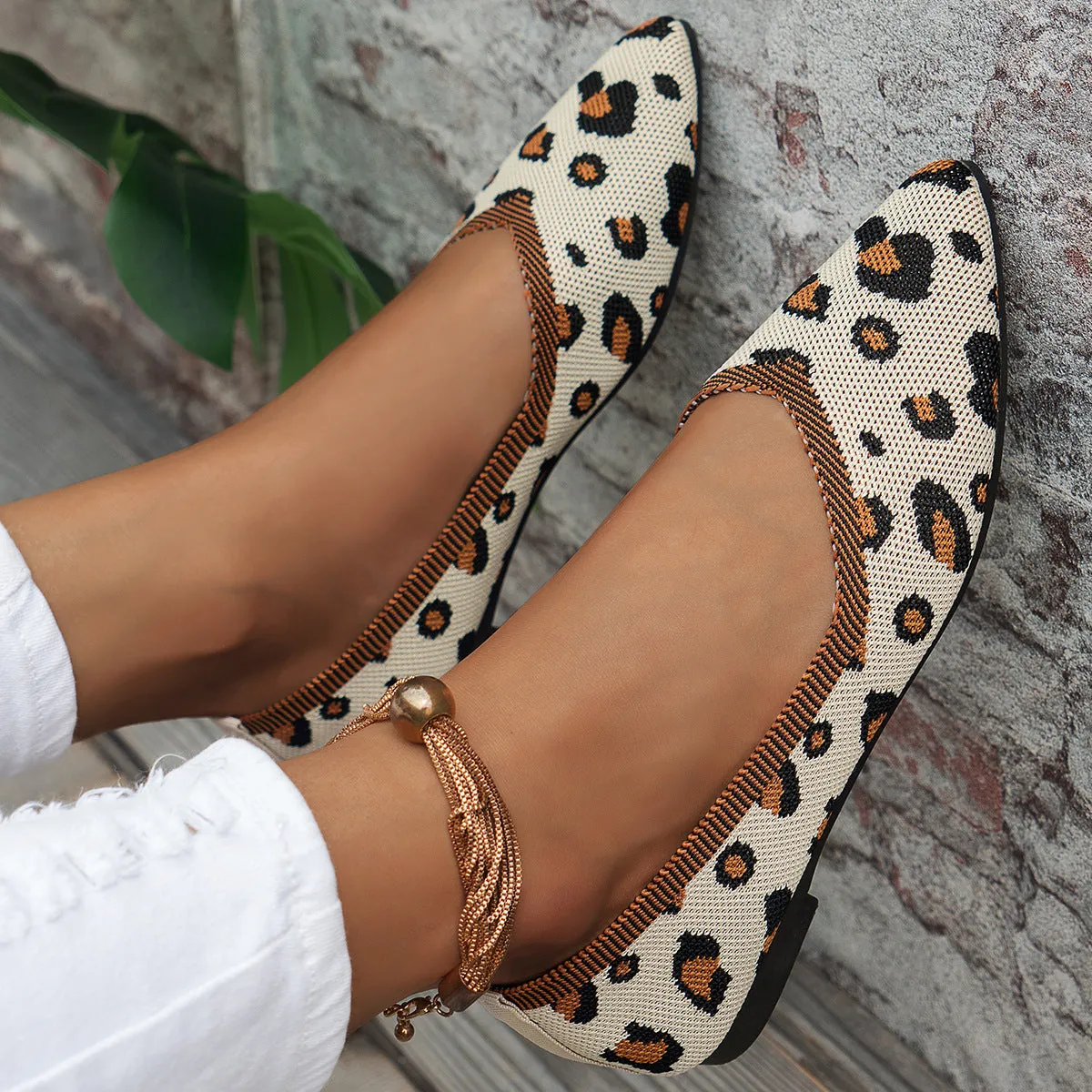 Point Toe Mesh Flat Slip-Ons