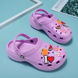 Purple Cute Cartoon Sandals Women Clogs Wedge Shoes Women Platform Outdoor Beach Garden Sandals Women Nurse Clogs женская обувь
