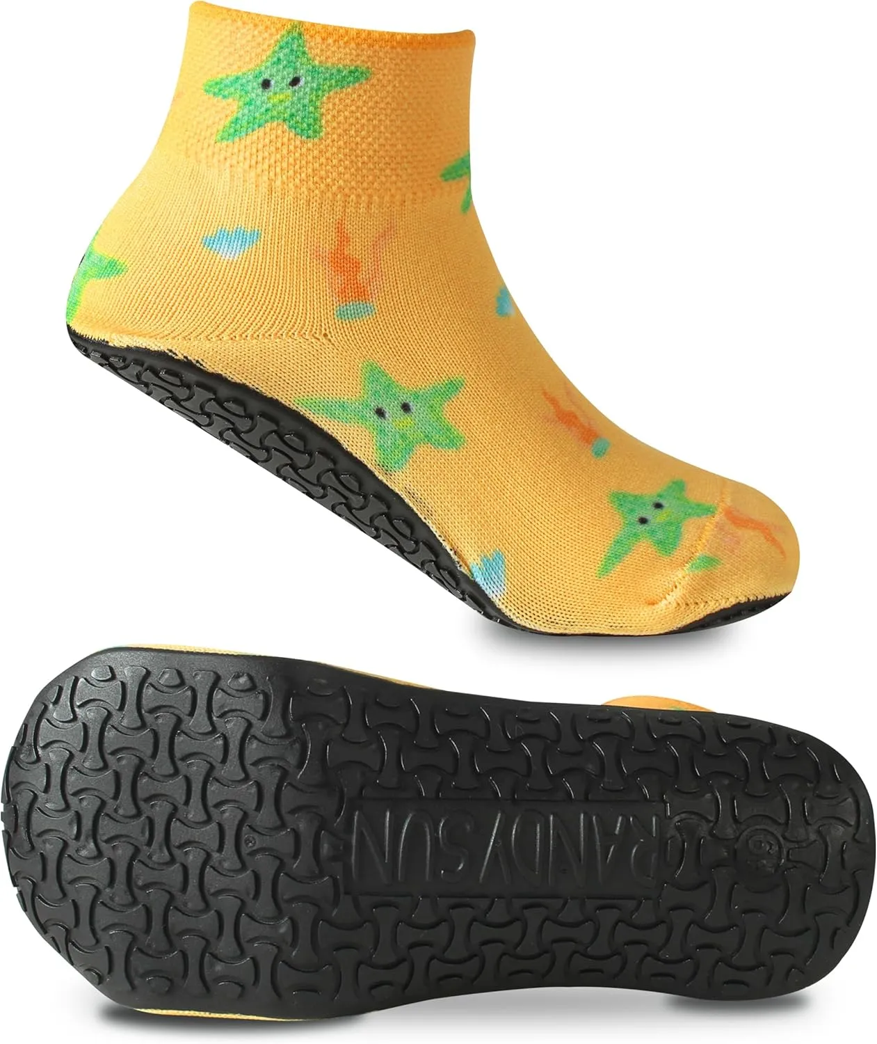RANDY SUN Barefoot Quick-Dry Sand Beach Socks, Breathable Seamless Yoga Sock With TPE Sole