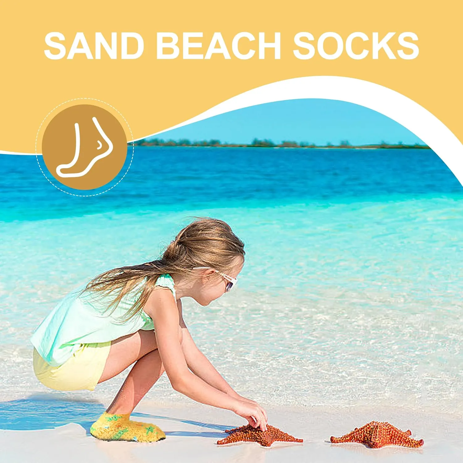 RANDY SUN Barefoot Quick-Dry Sand Beach Socks, Breathable Seamless Yoga Sock With TPE Sole