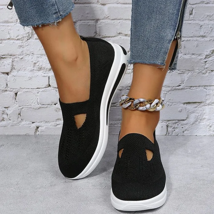 Round Toe Platform Slip-Ons