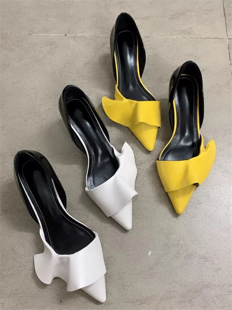 Ruffles Pointed Toe Pumps
