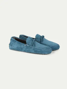 Sea Blue Suede Ophelia Driving Loafers - AW24