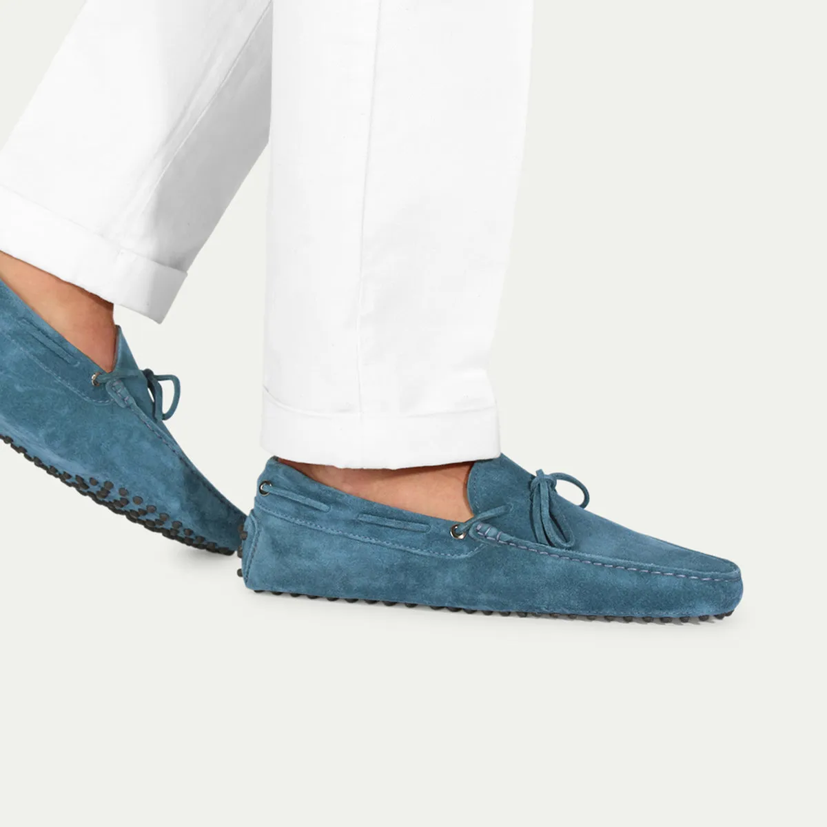 Sea Blue Suede Ophelia Driving Loafers - AW24
