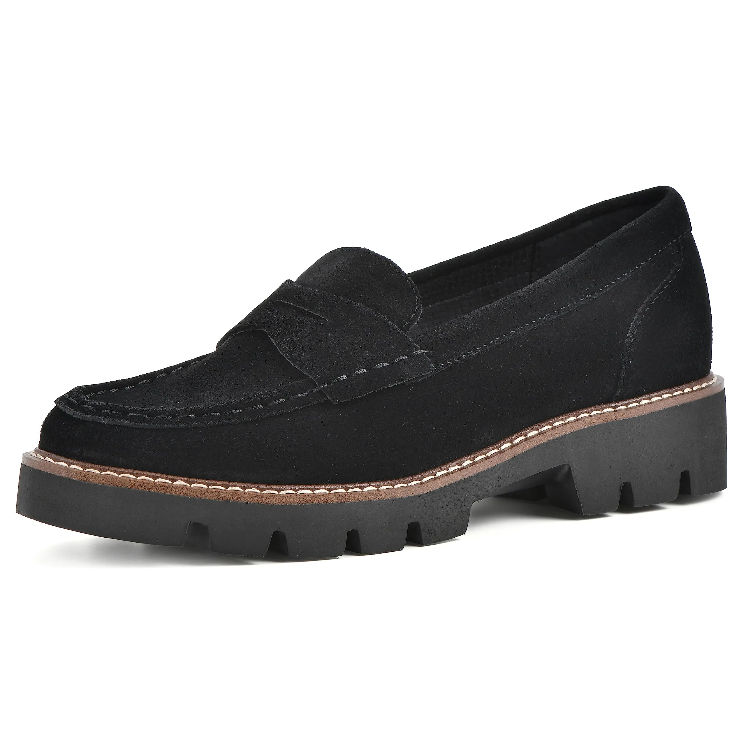 WHITE MOUNTAIN Women's Gunner Lugged Bottom Penny Loafers