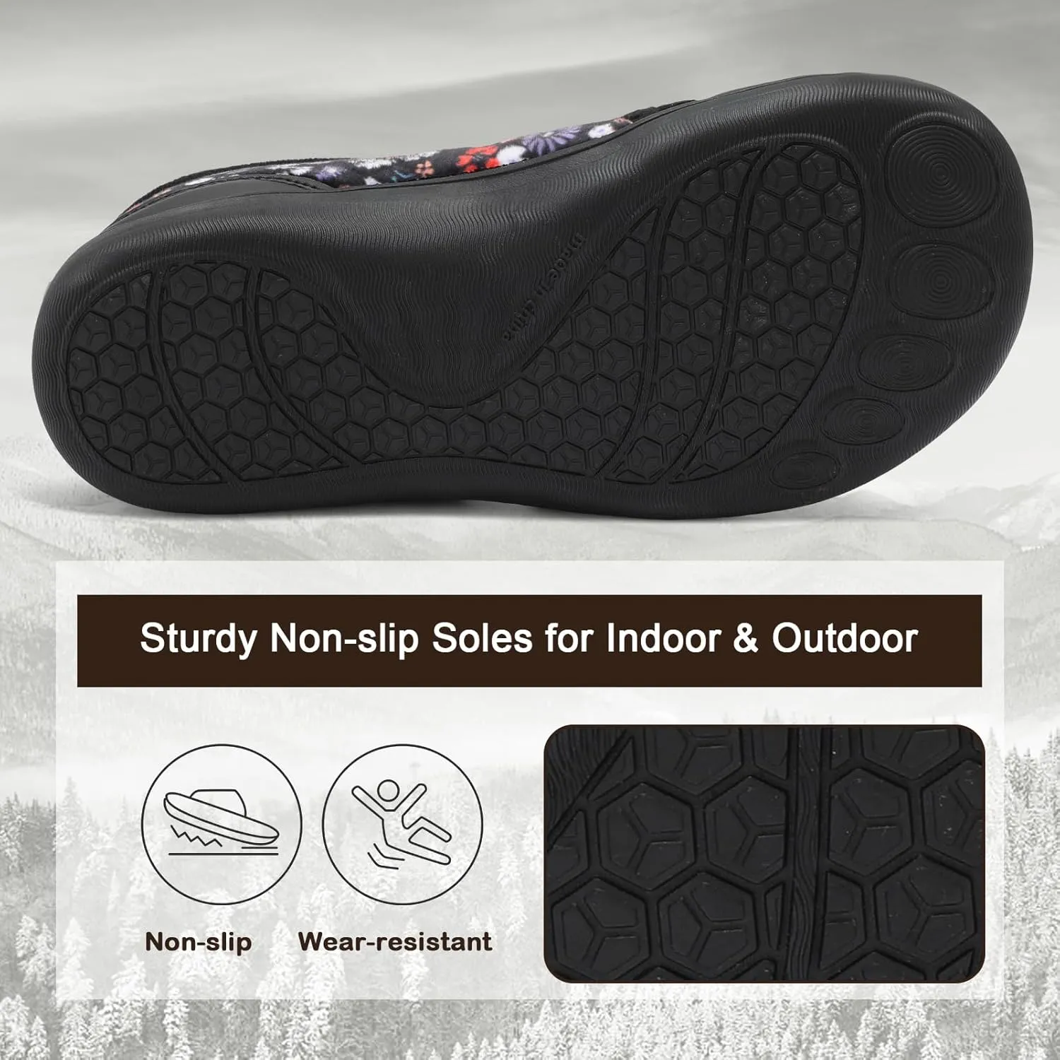 XIHALOOK Slippers for Women Diabetic Shoes Wide House Shoes Adjustable for Edema Plantar Fasciitis